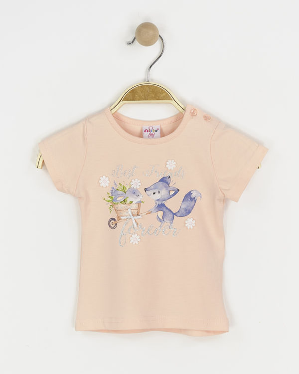 Picture of C1566 GIRLS COTTON TOP WITH FRONT SILVER BOW